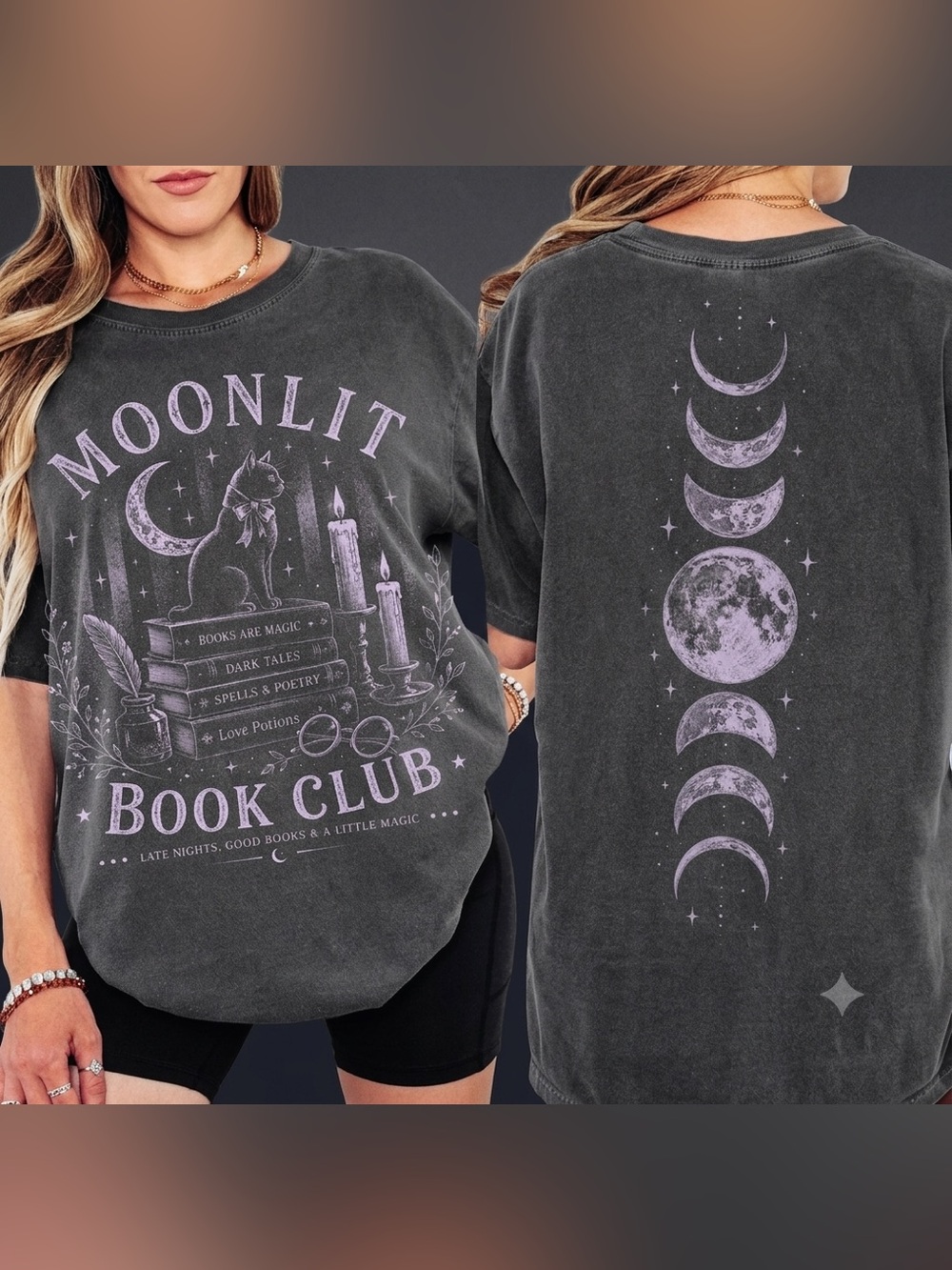 Moonlit Book Club Graphic Tee